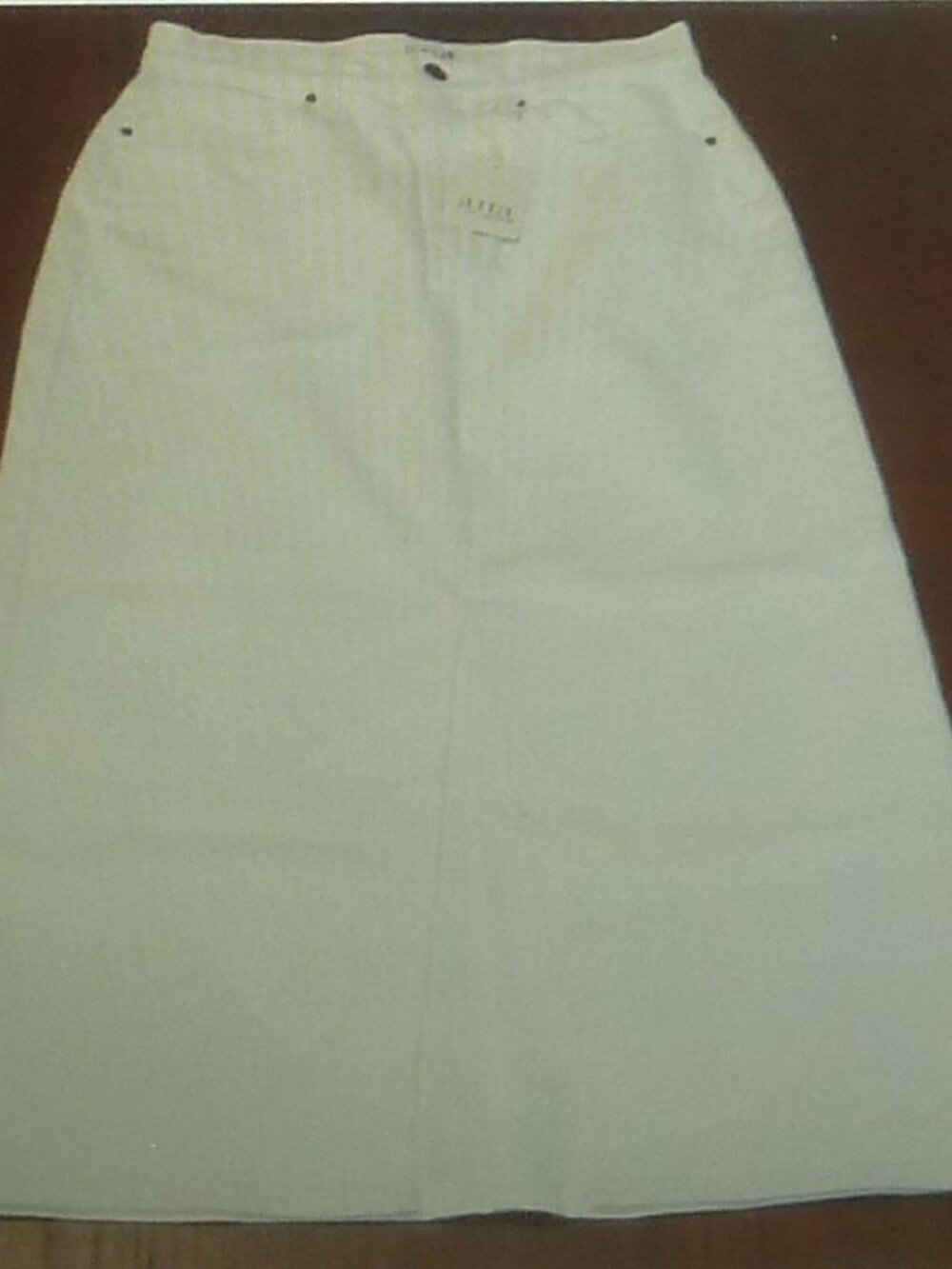 Womens Midi Denim Jean Skirt Front Slit High Rise Size 6 36" Long
